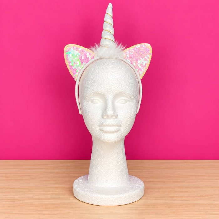 Cintillo de Unicornio Blanco Tornasol