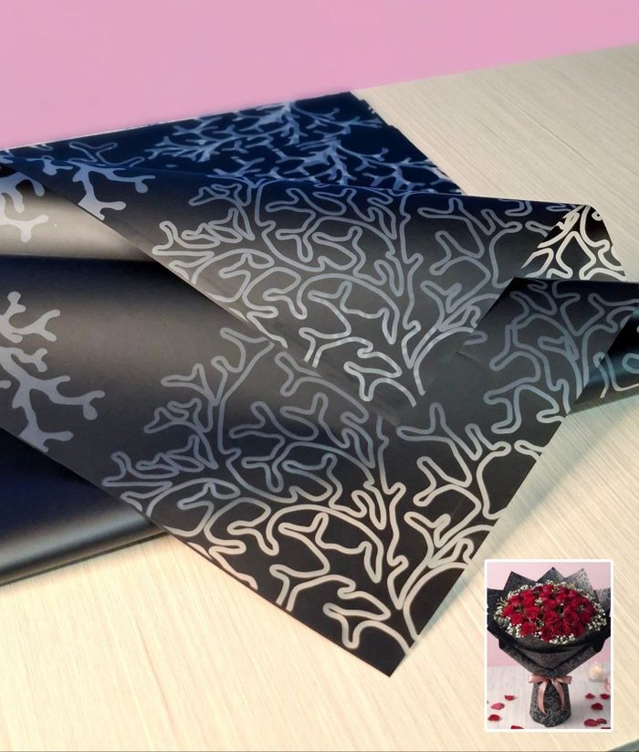 Papel Coreano Traslucido Coralino Negro