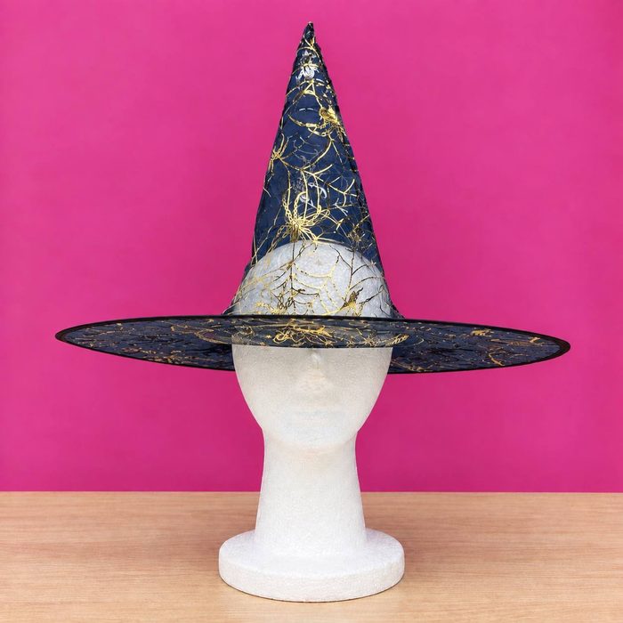 Sombrero de Bruja - Negro/Dorado