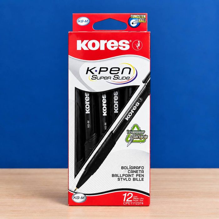 Boligrafo Kores Super Slide Retractil K6-M Negro