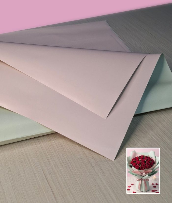 Papel Coreano Bitono Opaco Blanco/Rosado