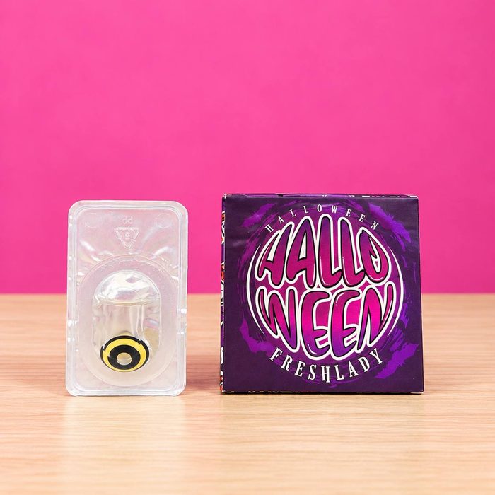 Lentes de Contacto Estampados - Negro Circulo Amarillo