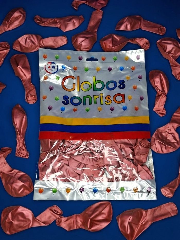 Paquete De Globos Sonrisa - Rosado Cromado