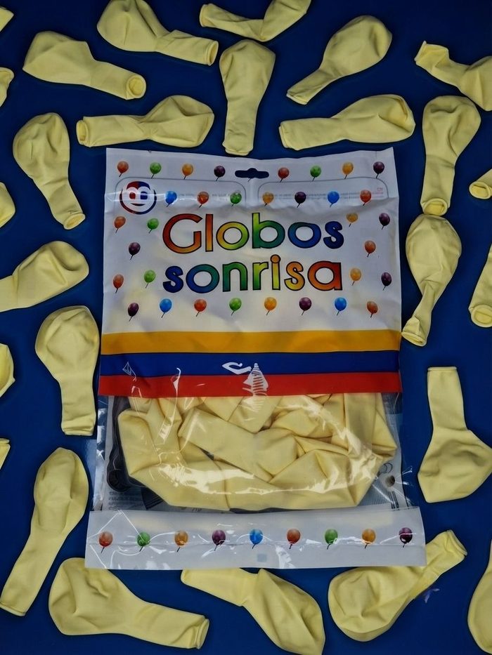 Paquete De Globos Sonrisa - Amarillo Pastel