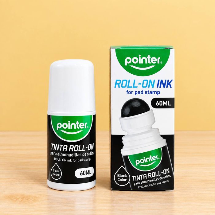 Tinta Para Sellos Roll On 60ml Negro Pointer