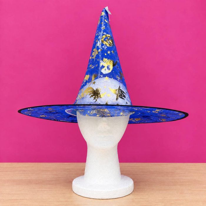 Sombrero de Bruja - Azul/Dorado