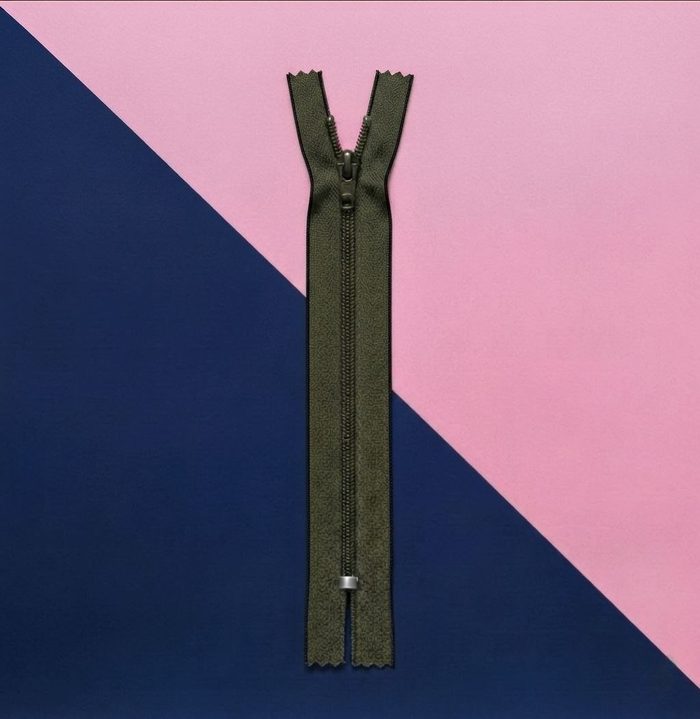 Cierre Plastico 15cm Verde Militar