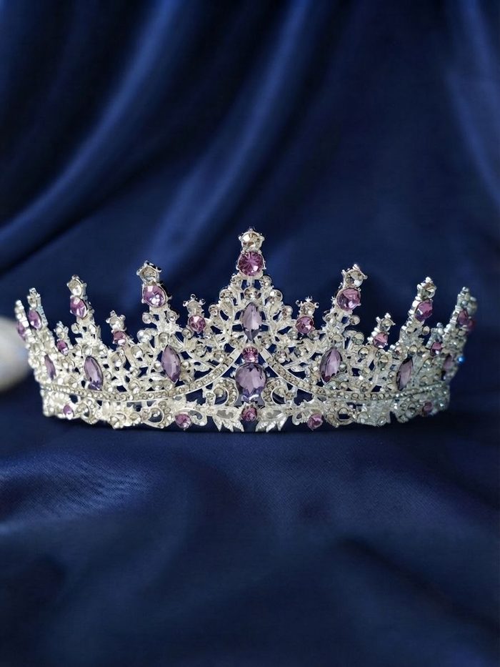 Corona De Metal 5674 - Plateada C/Lila