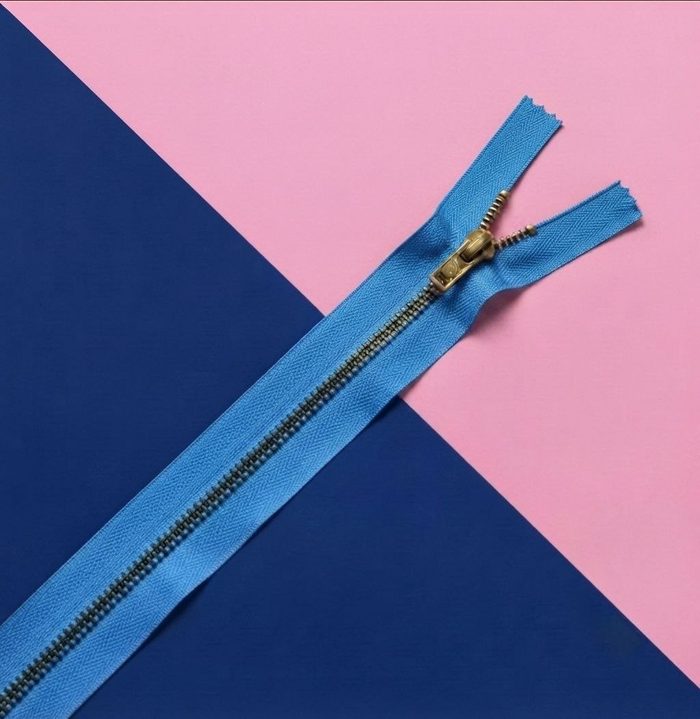 Cierre Metal Fino 20cm Azul Electrico