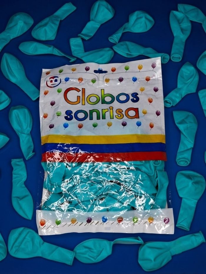 Paquete De Globos Sonrisa -  Turquesa