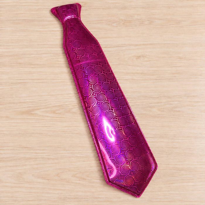 Corbata Larga Metalizada - Fucsia