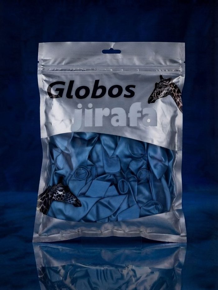 Paquete De Globos Jirafa Cromado - R10 Azul 50pz