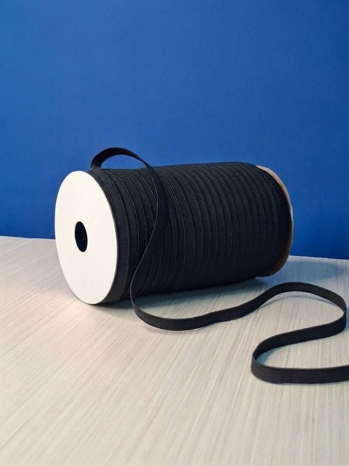 Elastica Macuto Negra X Rollo - 8mm (100metros)