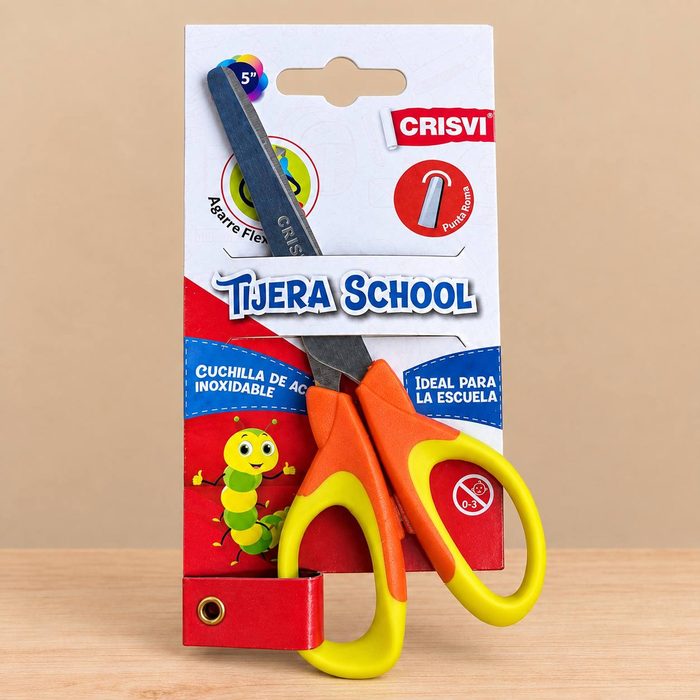 Tijera School 5.5" Crisvi Agarre Flexible