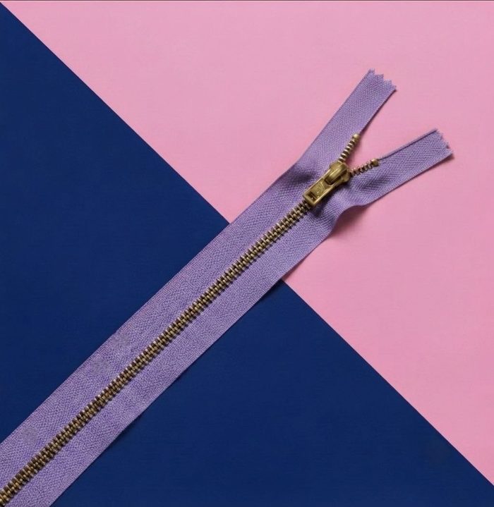 Cierre Metal Fino 20cm Lila