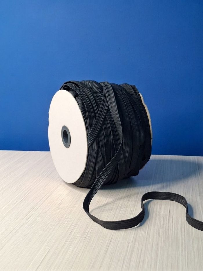 Elastica Rayon Negra X Rollo - 12mm 100mts