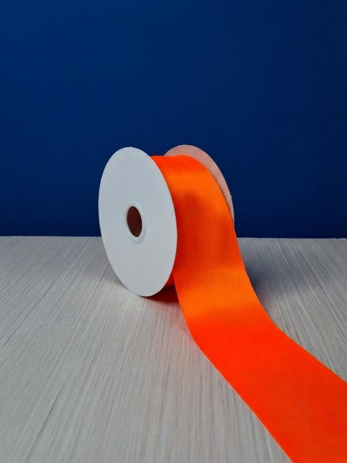 Cinta Raso #22 Naranja Fluorecente 034 Rollo 23mts
