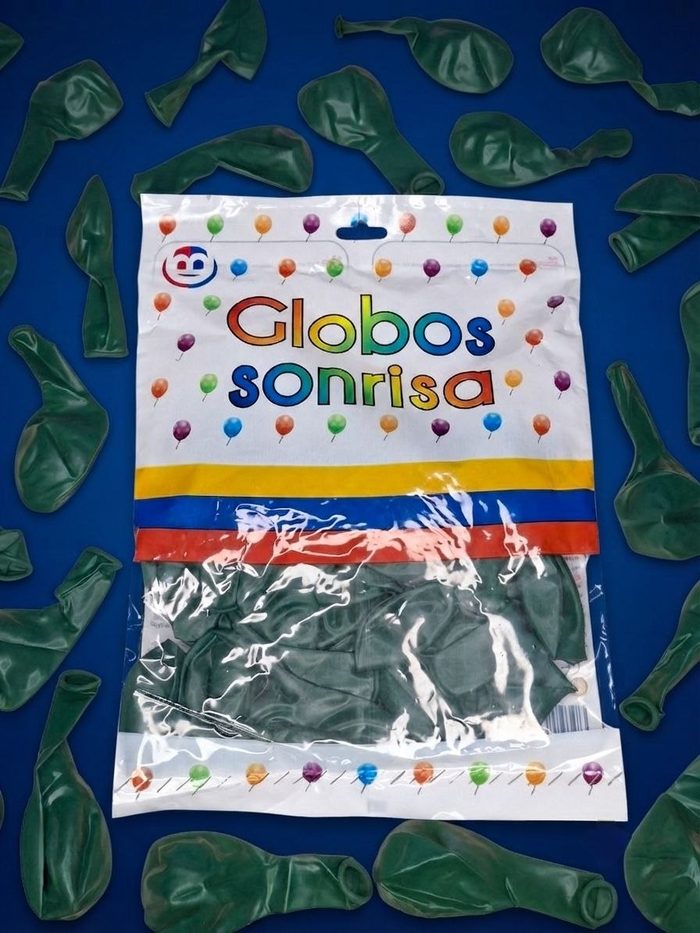 Paquete De Globos Sonrisa - Verde Navidad (B)