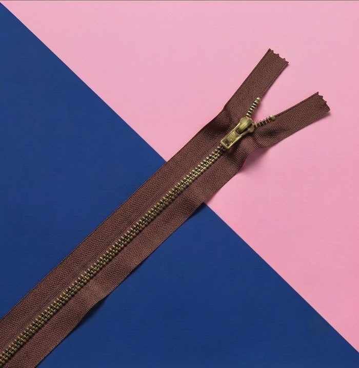 Cierre Metal Fino 20cm Tabaco