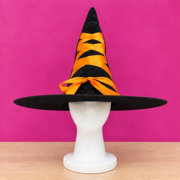 Sombrero de Bruja Velor con Cinta - A90559