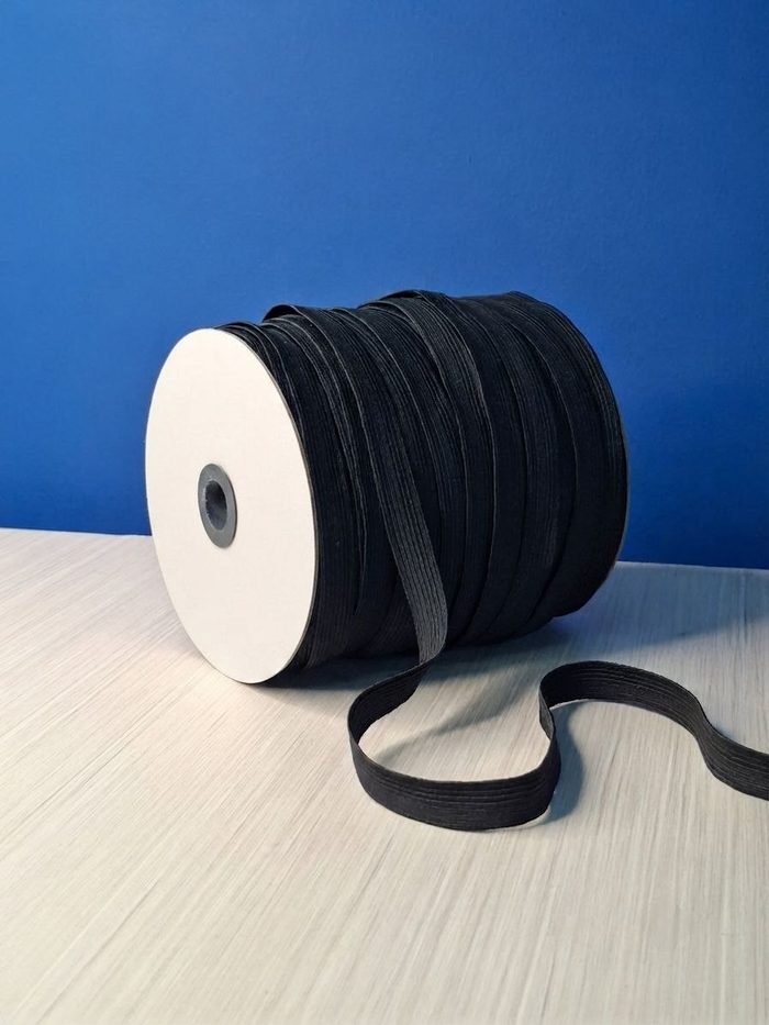 Elastica Rayon Negra X Rollo - 15mm 100mts