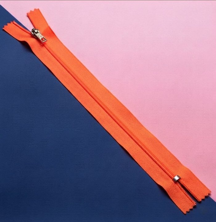 Cierre Plastico 30cm Naranja Fluorescente