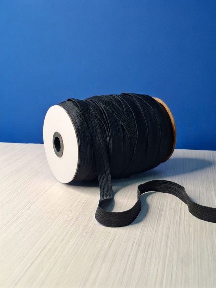 Elastica Trencilla Negra X Rollo - 15mm (50mts/90mts)