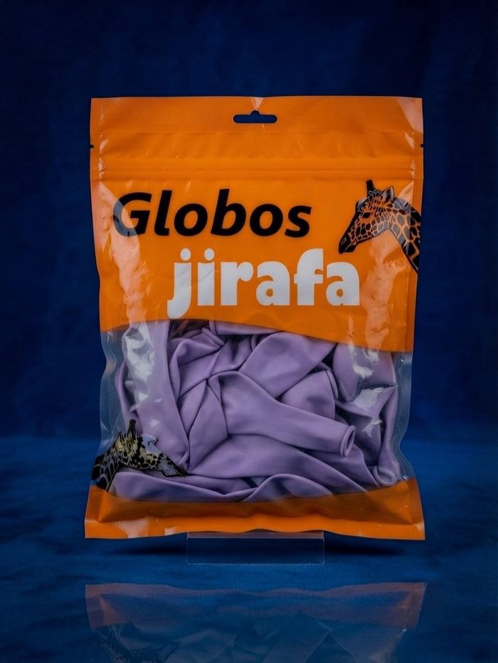Paquete De Globos Jirafa - R10 Morado Macarron 50pz