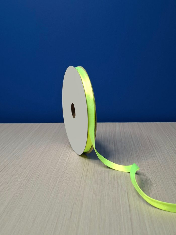 Cinta Raso #2 Amarillo Fluorescente 010 Rollo 46mts
