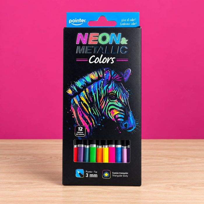 Colores Metalicos Neon 12 Colores - Pointer