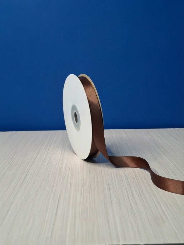 Cinta Raso #3 Marron Oscuro Rollo 46mts