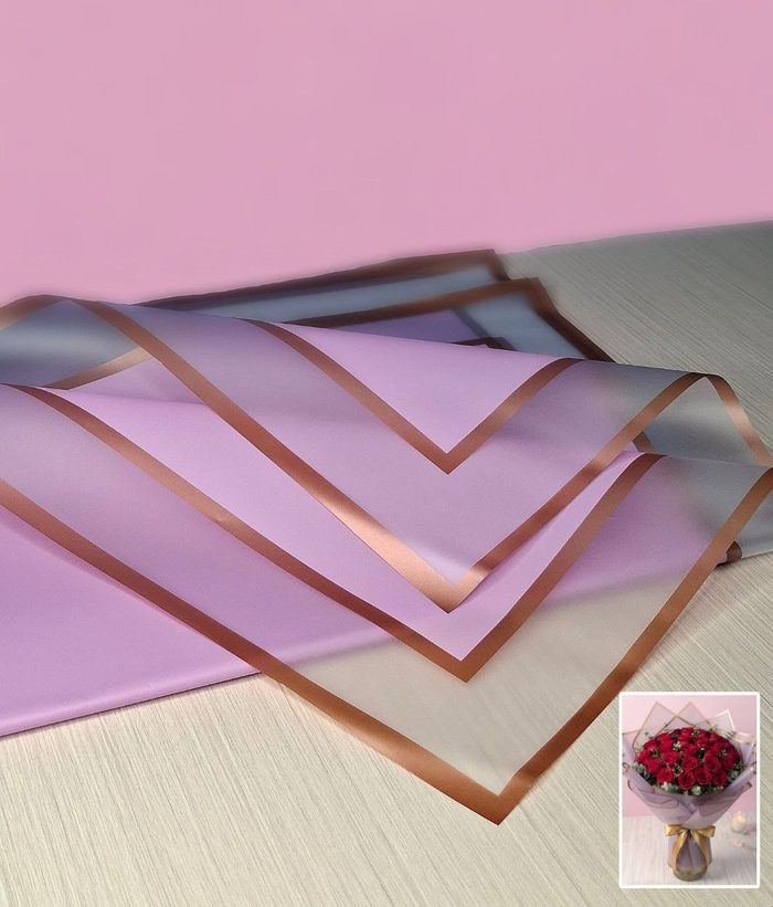 Papel Coreano Lila Con Marco Blanco Traslucido