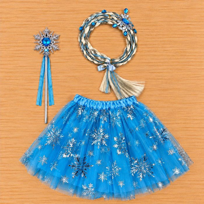 Set de Frozen con Tutu, Cetro y Cintillo con Trenzas