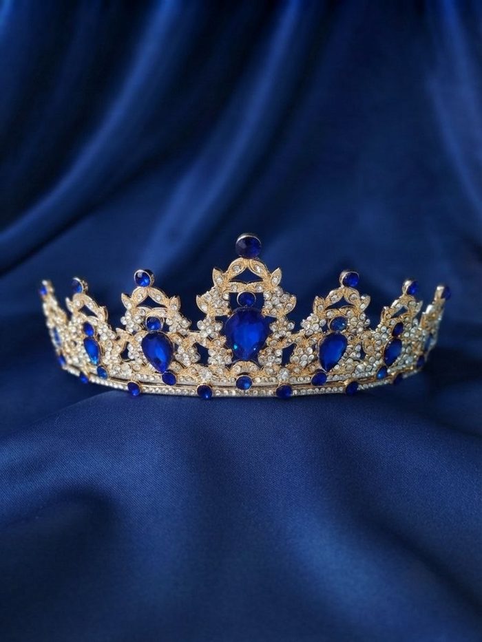 Corona De Metal 3190 - Dorado C/Azul Rey