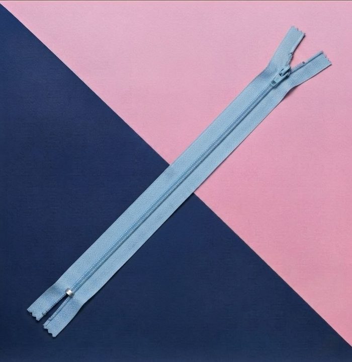 Cierre Plastico 50cm Celeste