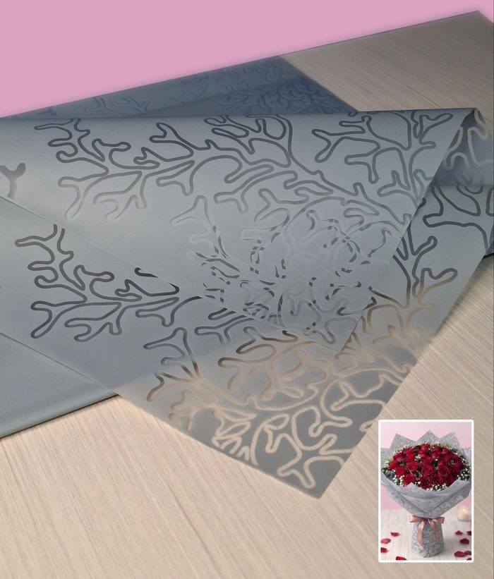 Papel Coreano Traslucido Coralino Plateado