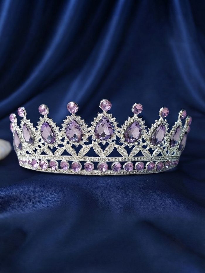 Corona De Metal 6472 - Plateado C/Lila