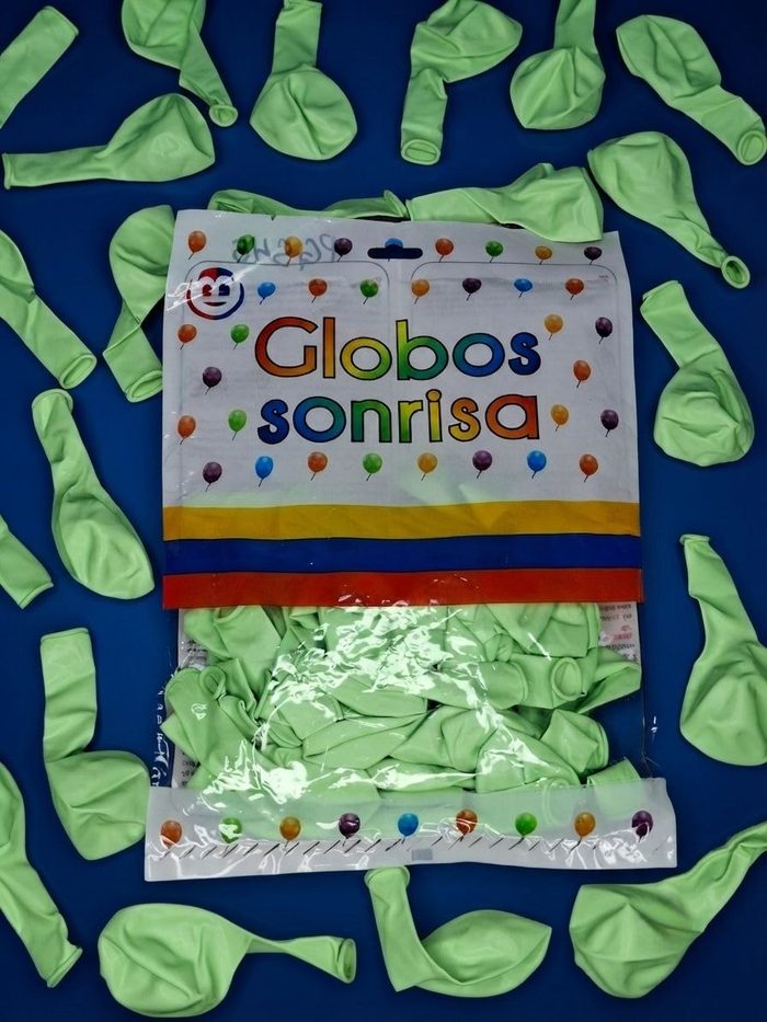 Paquete De Globos Sonrisa - Verde Claro Suave