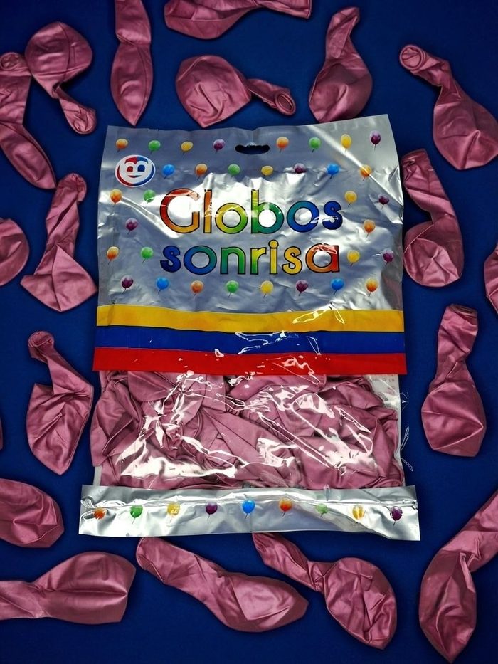 Paquete De Globos Sonrisa - Fucsia Cromado