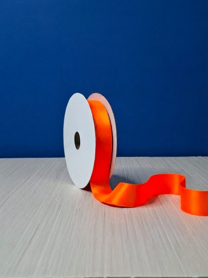 Cinta Raso #5 Naranja Fluorescente 034 Rollo 23mts