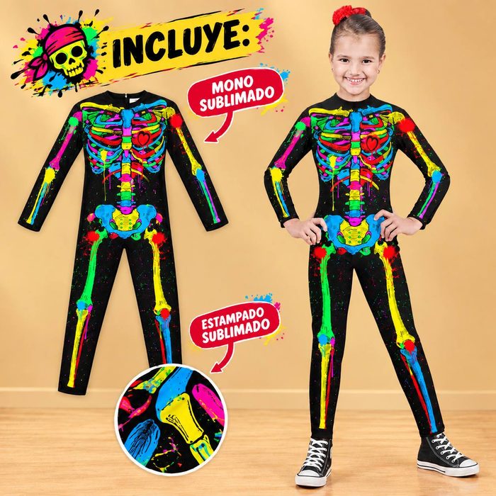 Disfraz Calavera Psicodélicas - Talla 10