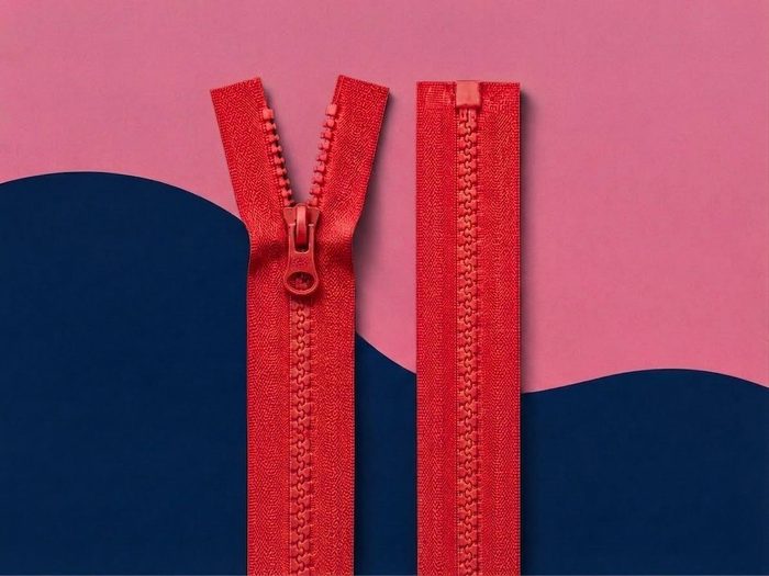 Cierre Diente De Perro 70cm Rojo