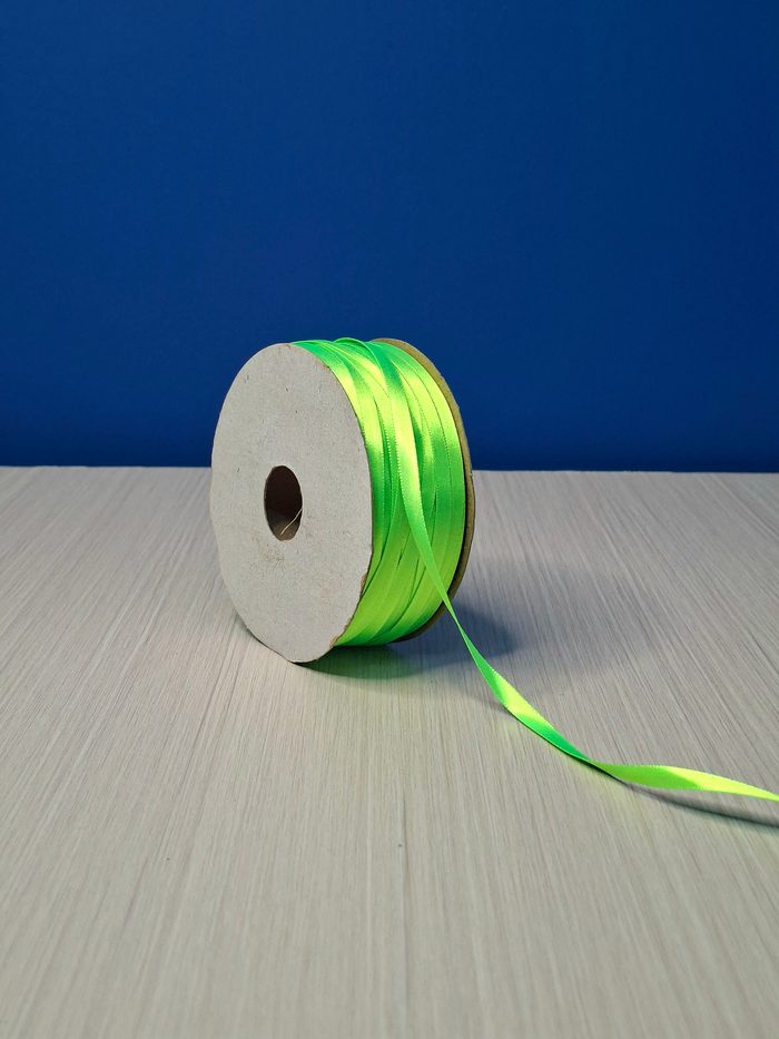 Cinta Raso #1 Verde Fluorescente 046 Rollo 92mts