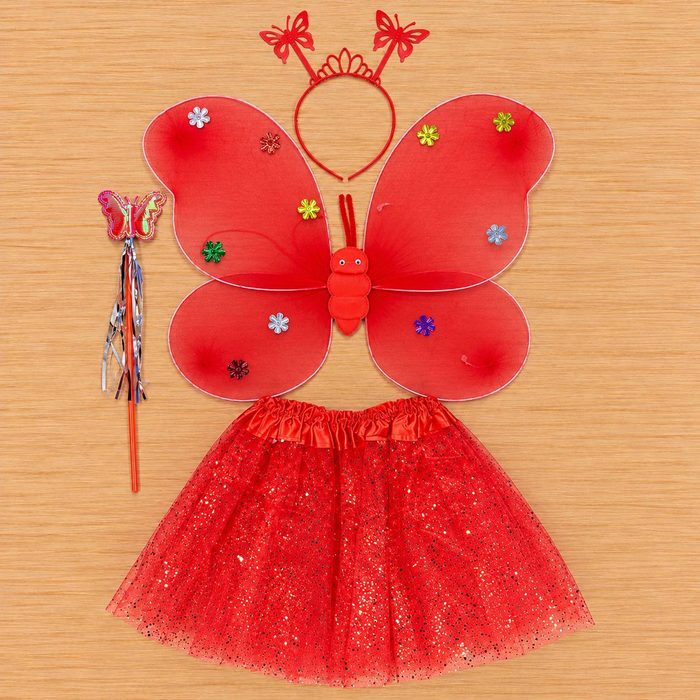 Alas de Mariposa (C/Tutu, Cintillo y Cetro) Rojo