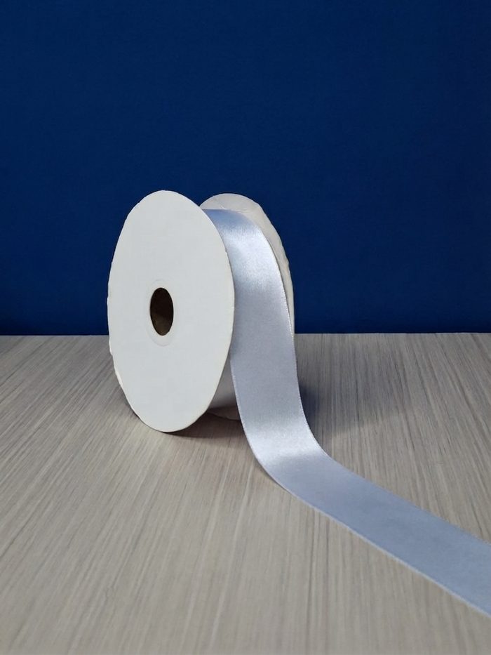 Cinta Raso #9 Blanco 001 Rollo 23mts