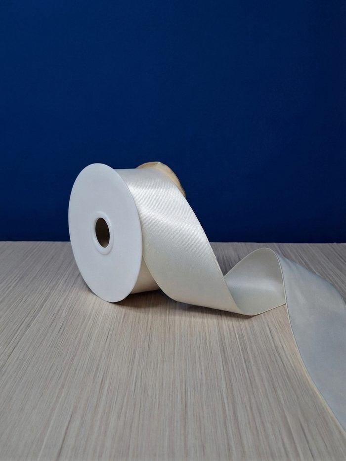 Cinta Raso #12 Crema 003 Rollo 25mts