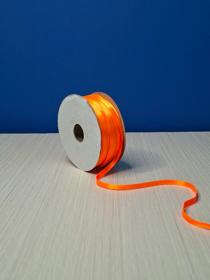 Cinta Raso #1 Naranja Fluorescente 034 Rollo 92mts