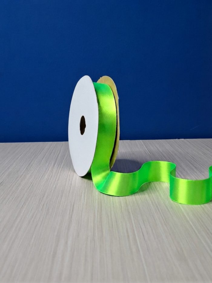 Cinta Raso #5 Verde Fluorescente 046 Rollo 23mts