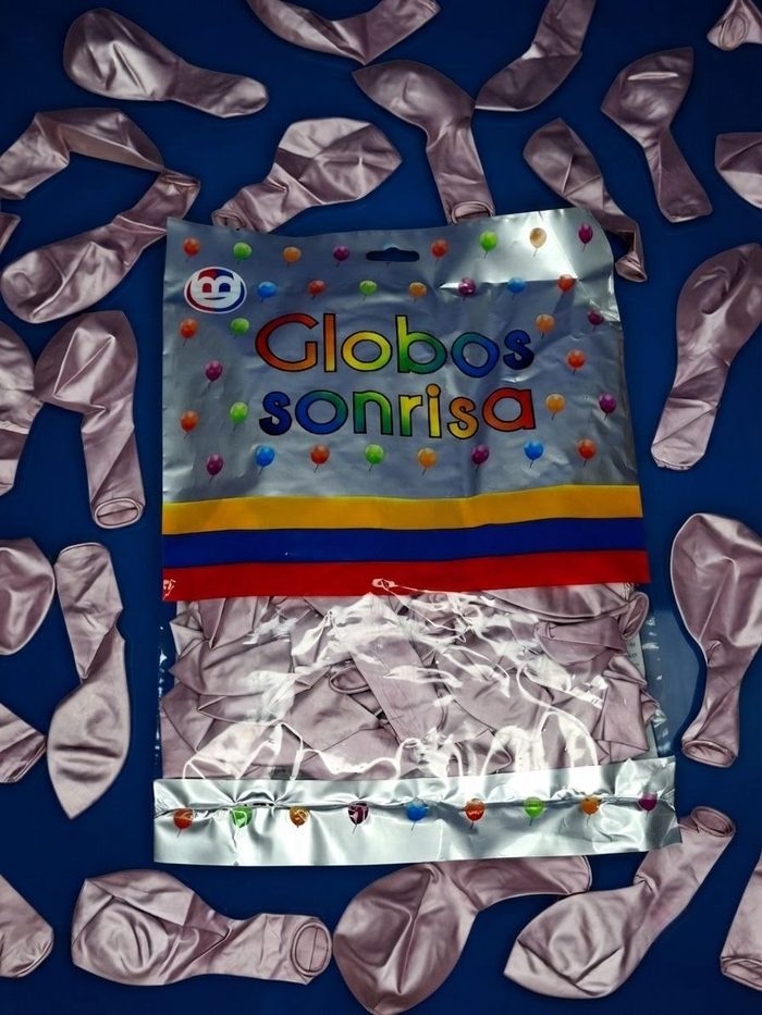 Paquete De Globos Sonrisa - Lila Cromado