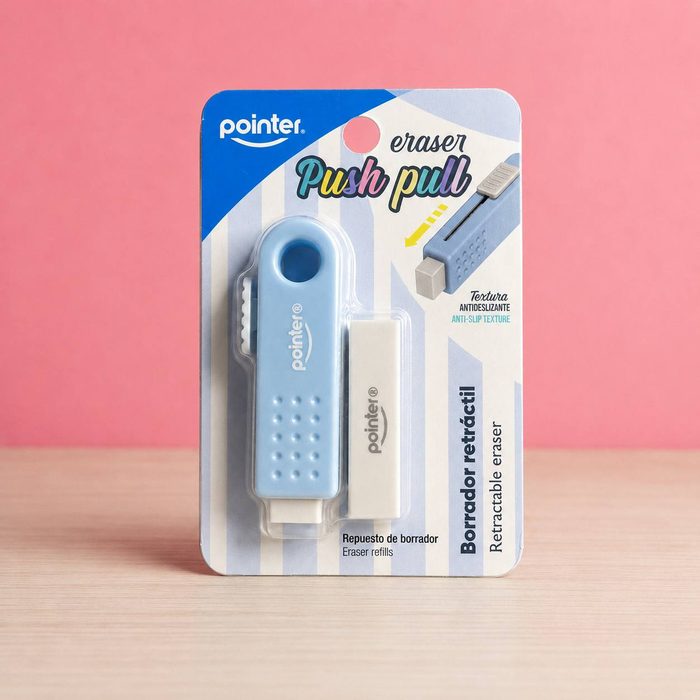 Borrador Pointer Retractil Con Borrador De Repuesto
